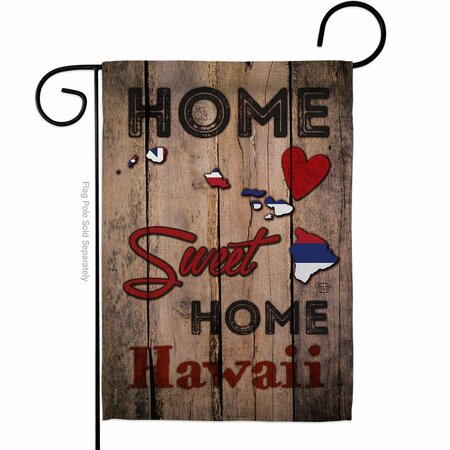CUADRILATERO 13 x 18.5 in. State Hawaii Home Sweet American State Vertical Garden Flag with Double-Sided CU3955567